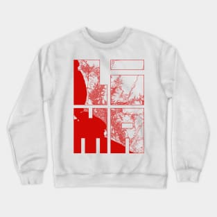 Lima, Peru City Map Typography - Oriental Crewneck Sweatshirt